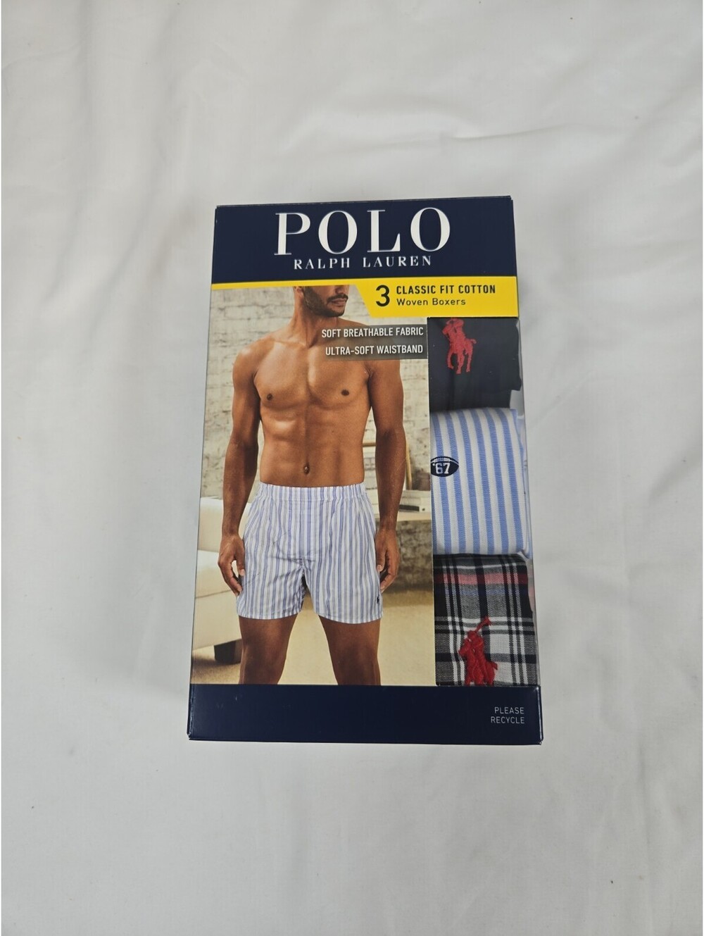 Polo Ralph Lauren Men's Large Woven Boxer Shorts 3 Pack Classic Fit NWT